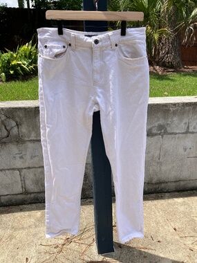 L.L. Bean Signature 100% Cotton White Jeans - Men's 32x32